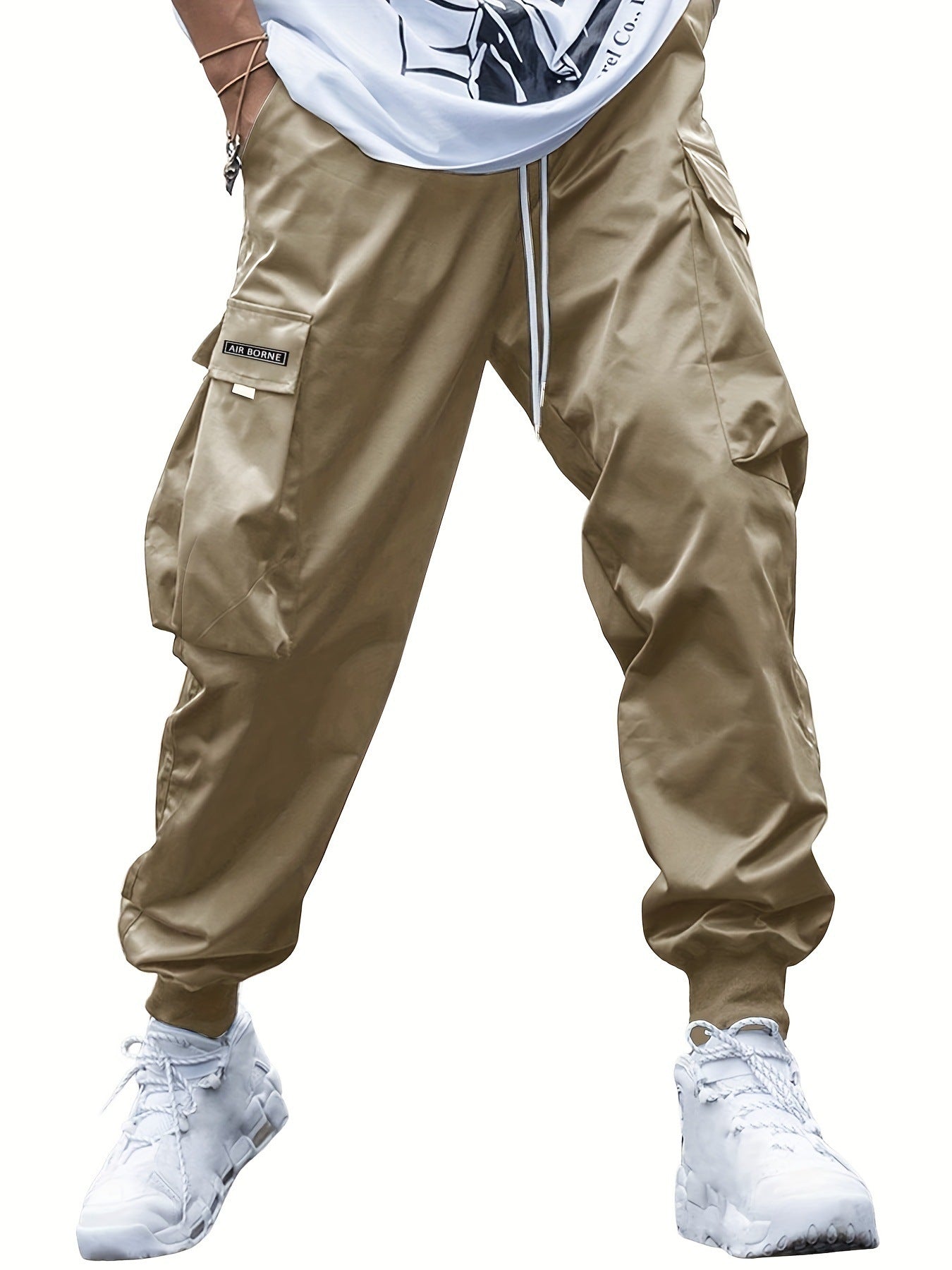Men's Multi‑Pocket Drawstring Cargo Pants