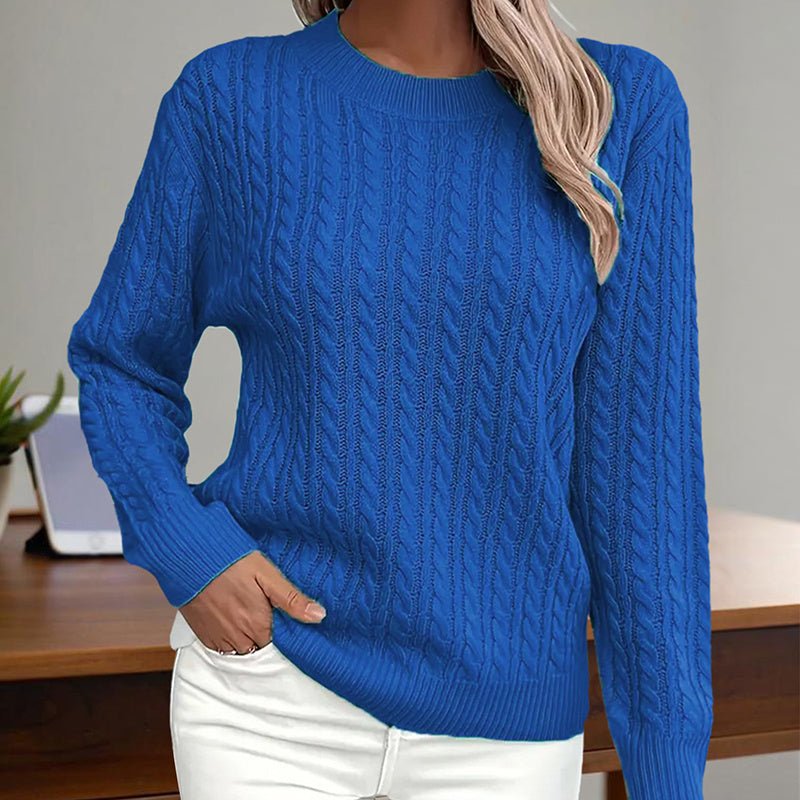 Women's Textured Crew‑Neck Pullover Top
