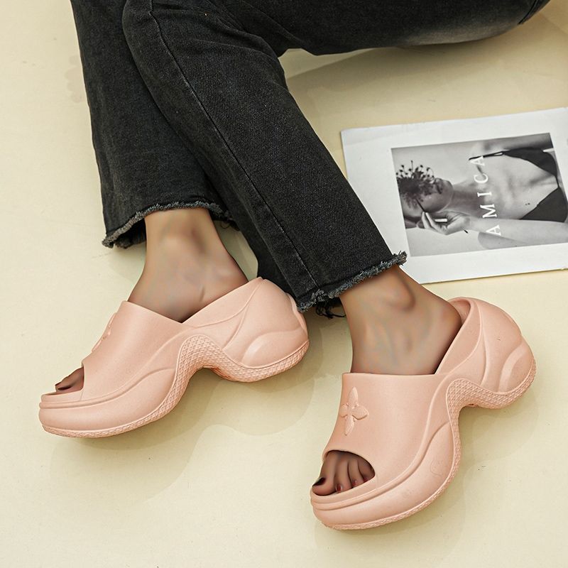Summer new comfortable flat platform women's slippers platform platform sandals outdoor flip-flops