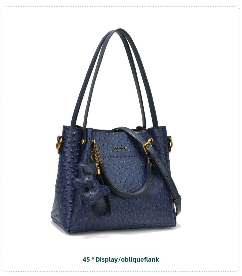 Light Luxury Hundred Shoulder Bag New Camel Bird Pattern Bucket Bag Senior Texture Handheld Casual Large Bag Temperament Women's Bags