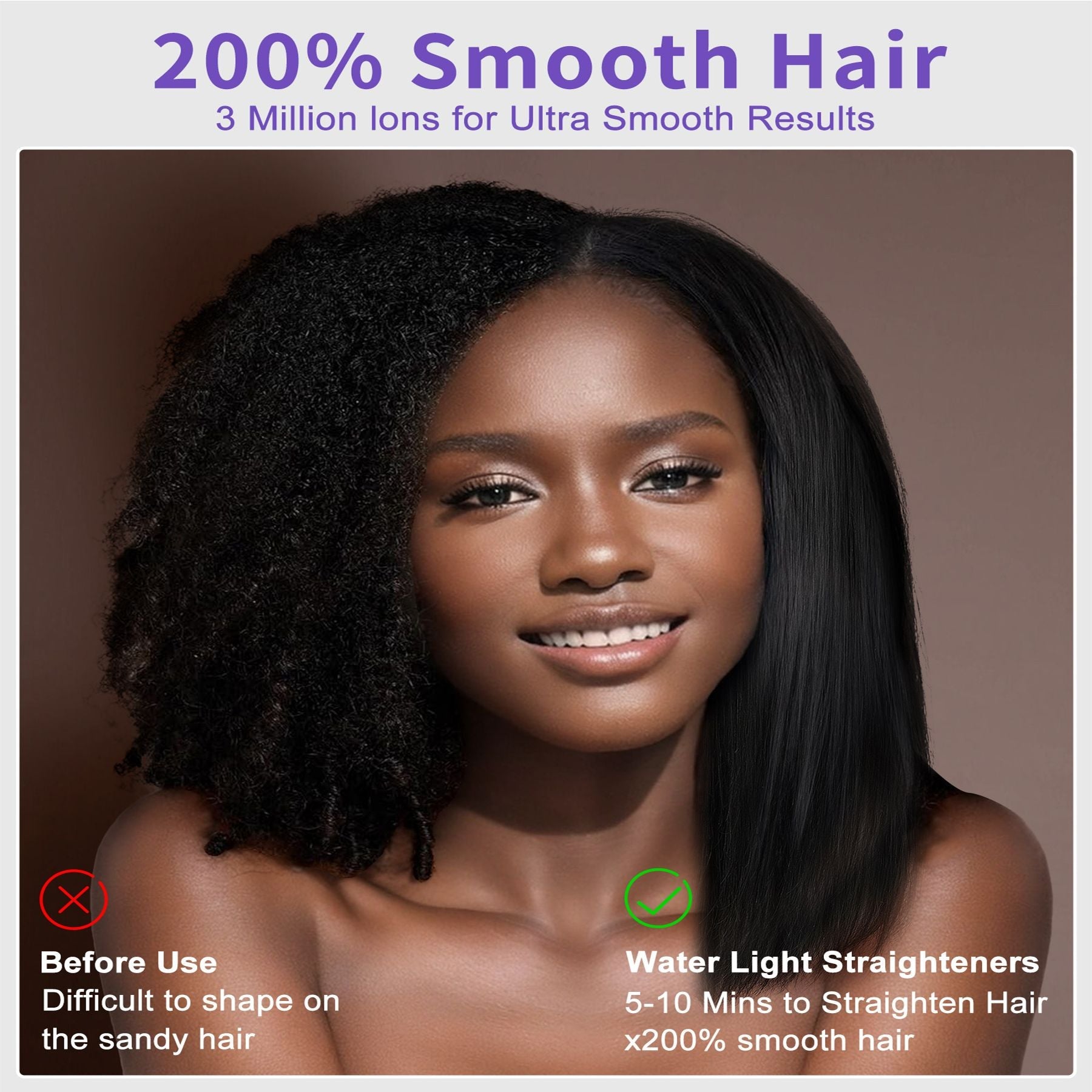 Steam Straighteners for Hair, Professional Salon Titanium Vapor Straightening Irons, High-end Salon Water Light Steam Flat Iron | 24 Hour Anti-frizz | Make Hair Smooth and Adds Shine