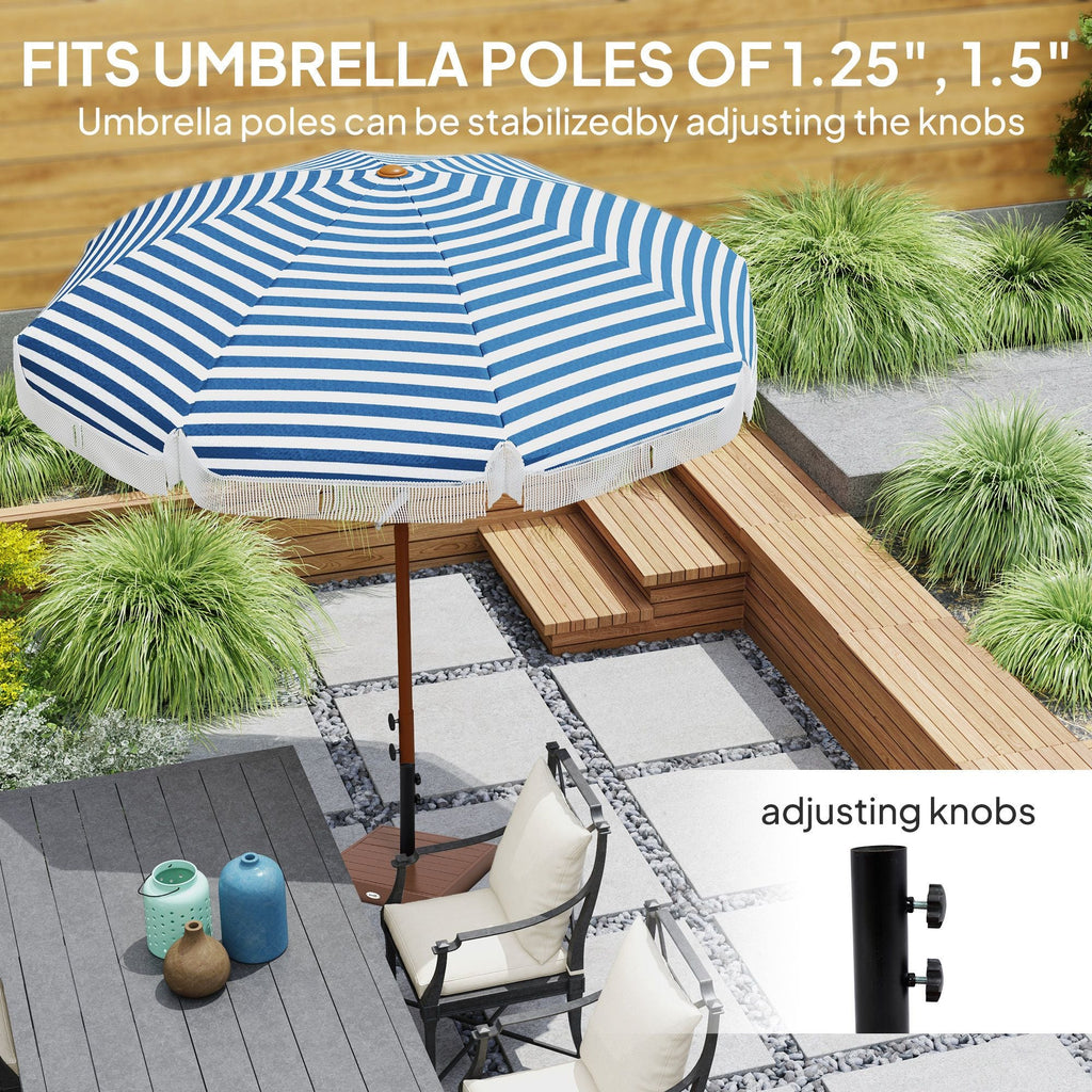 Outsunny Square Patio Umbrella Base, 42 lbs Concrete Heavy Duty Umbrella Base with Holder for 1.25"/1.5" Poles for Outdoor, Lawn, Poolside, Coffee