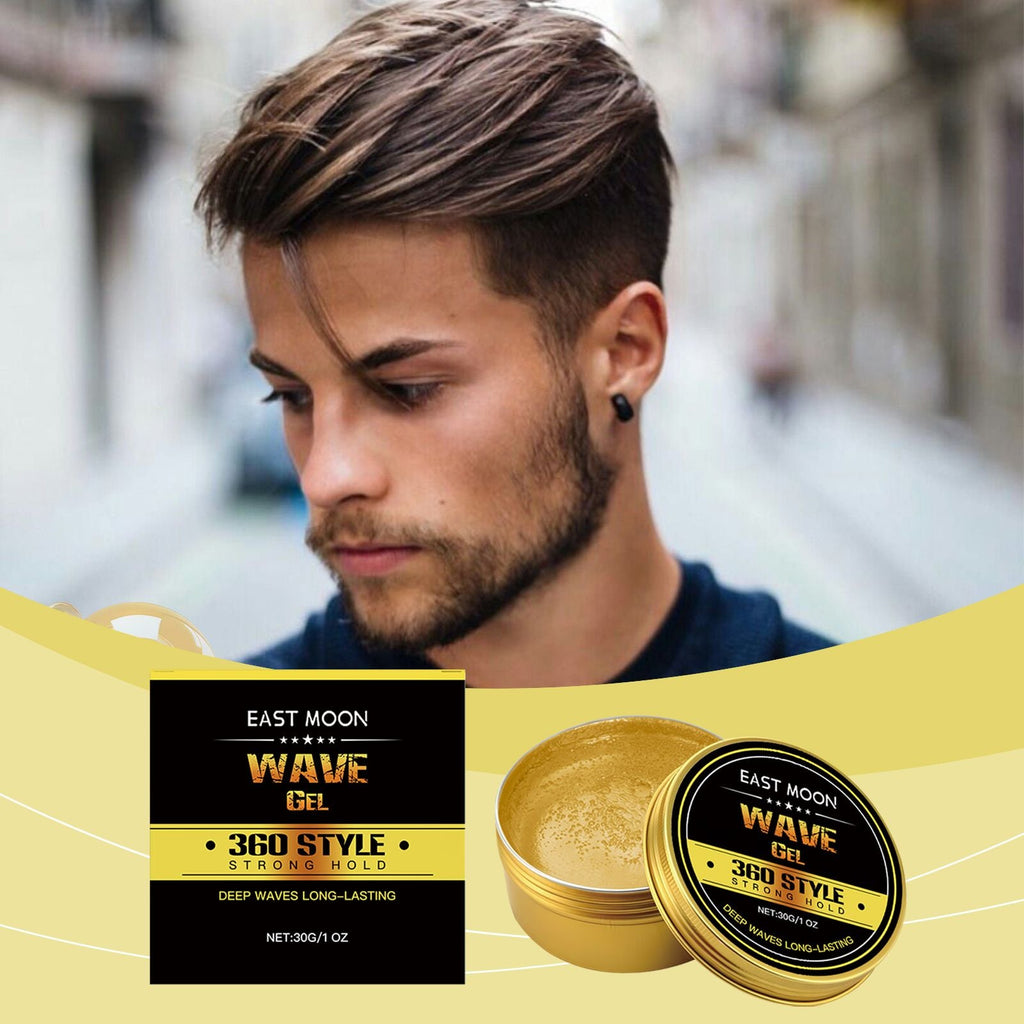 East Moon Men's Solid Wave Hair Wax, Wave Hair Oil Clean, Plump And Smooth Hair