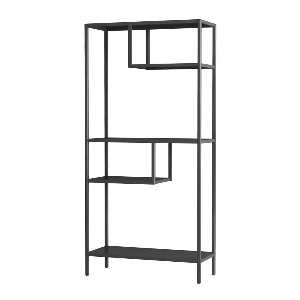 Modern Storage Shelf with 4 Compartments & Metal Legs, Freestanding Organizer,Book Shelves Display Shelves for Living Room, Bedroom, Home Office