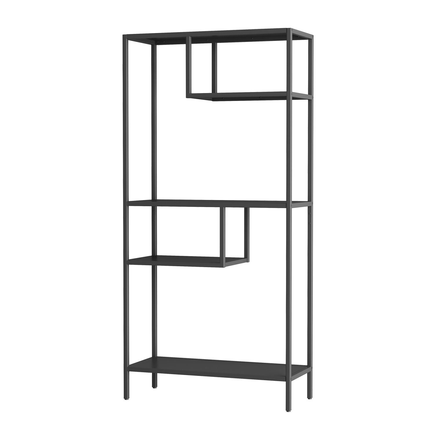 Modern Storage Shelf with 4 Compartments & Metal Legs, Freestanding Organizer,Book Shelves Display Shelves for Living Room, Bedroom, Home Office