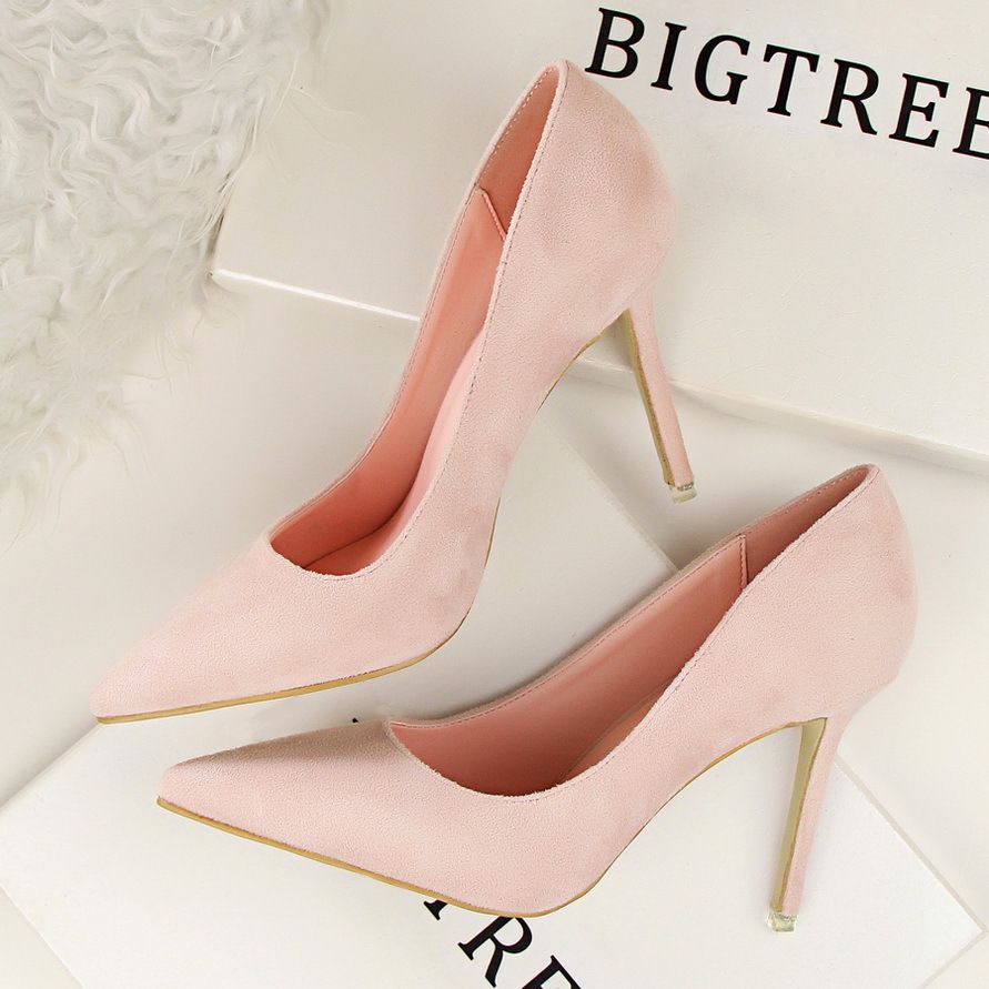 PumpsWomen's high heels; fashion simple high heels; pointed toe suede upper; sexy slim heels