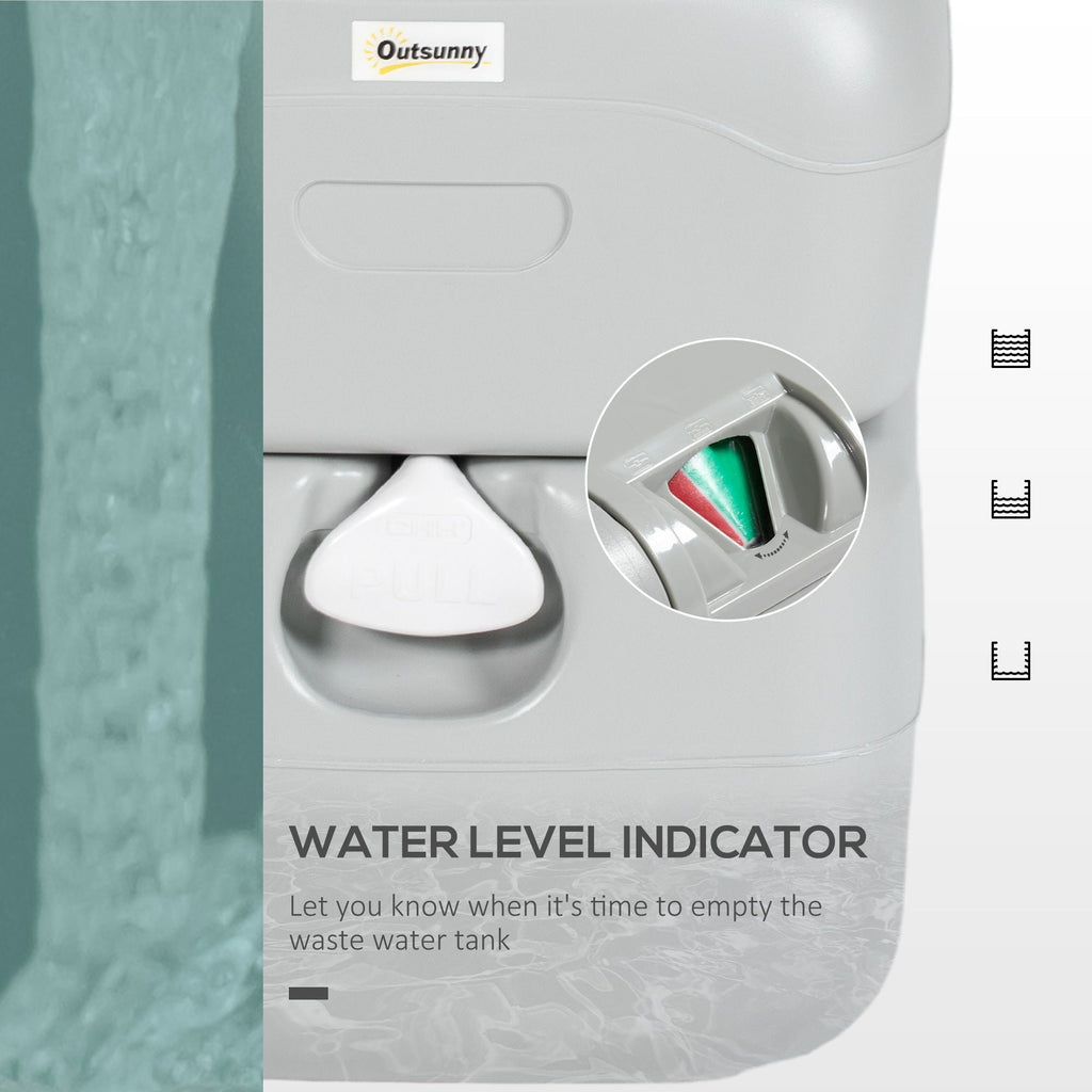 5.8 Gallon Portable Toilet with Level Indicator Anti-Leak Pump for Camping Boating Hiking Travel RV Durable Design