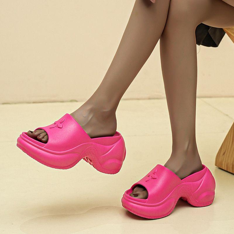 Summer new comfortable flat platform women's slippers platform platform sandals outdoor flip-flops