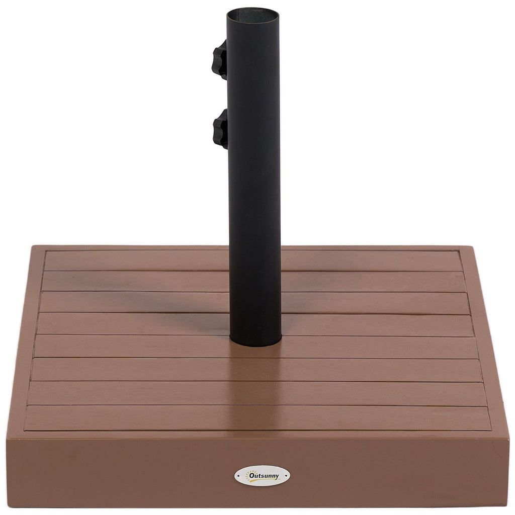 Outsunny Square Patio Umbrella Base, 42 lbs Concrete Heavy Duty Umbrella Base with Holder for 1.25"/1.5" Poles for Outdoor, Lawn, Poolside, Coffee