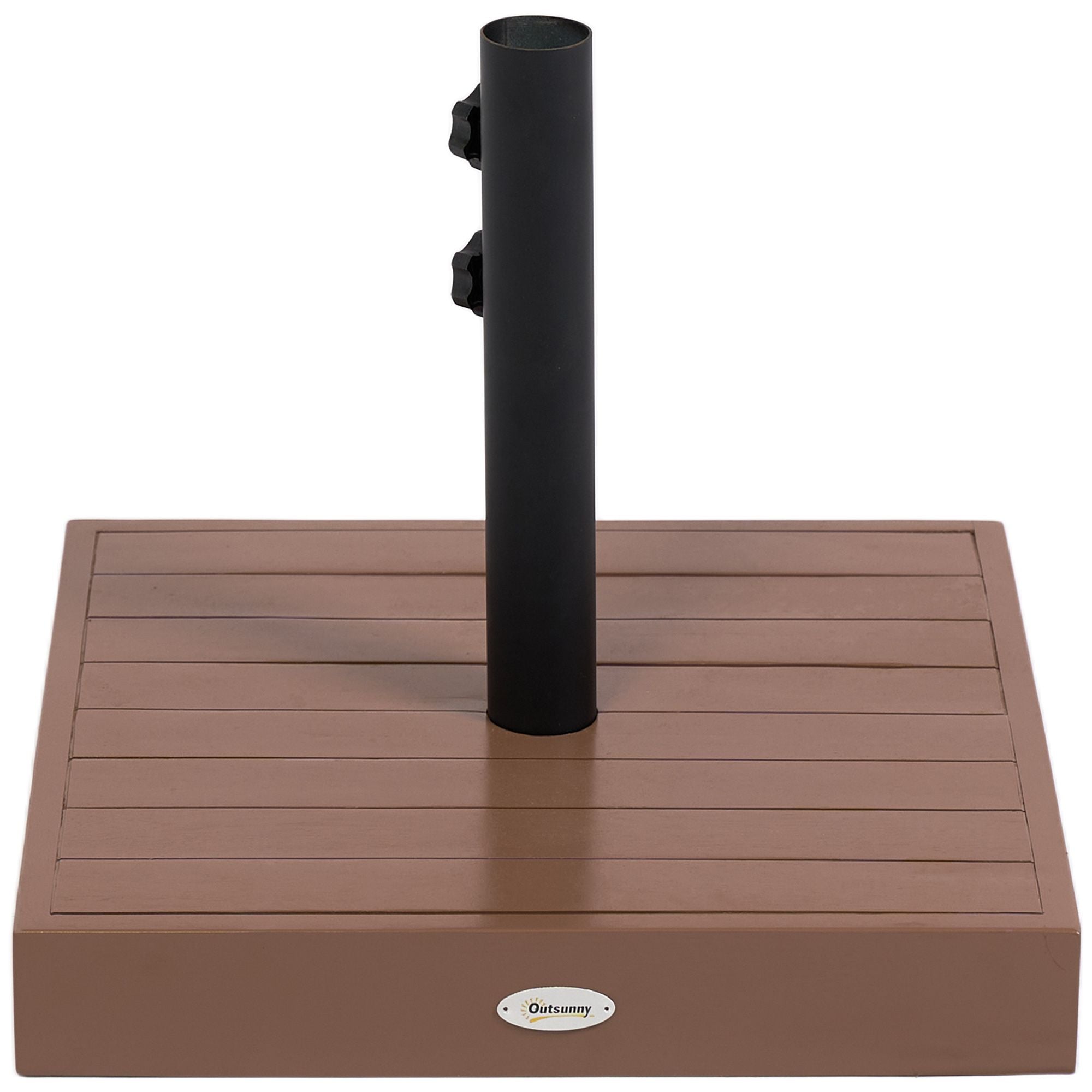 Outsunny Square Patio Umbrella Base, 42 lbs Concrete Heavy Duty Umbrella Base with Holder for 1.25"/1.5" Poles for Outdoor, Lawn, Poolside, Coffee