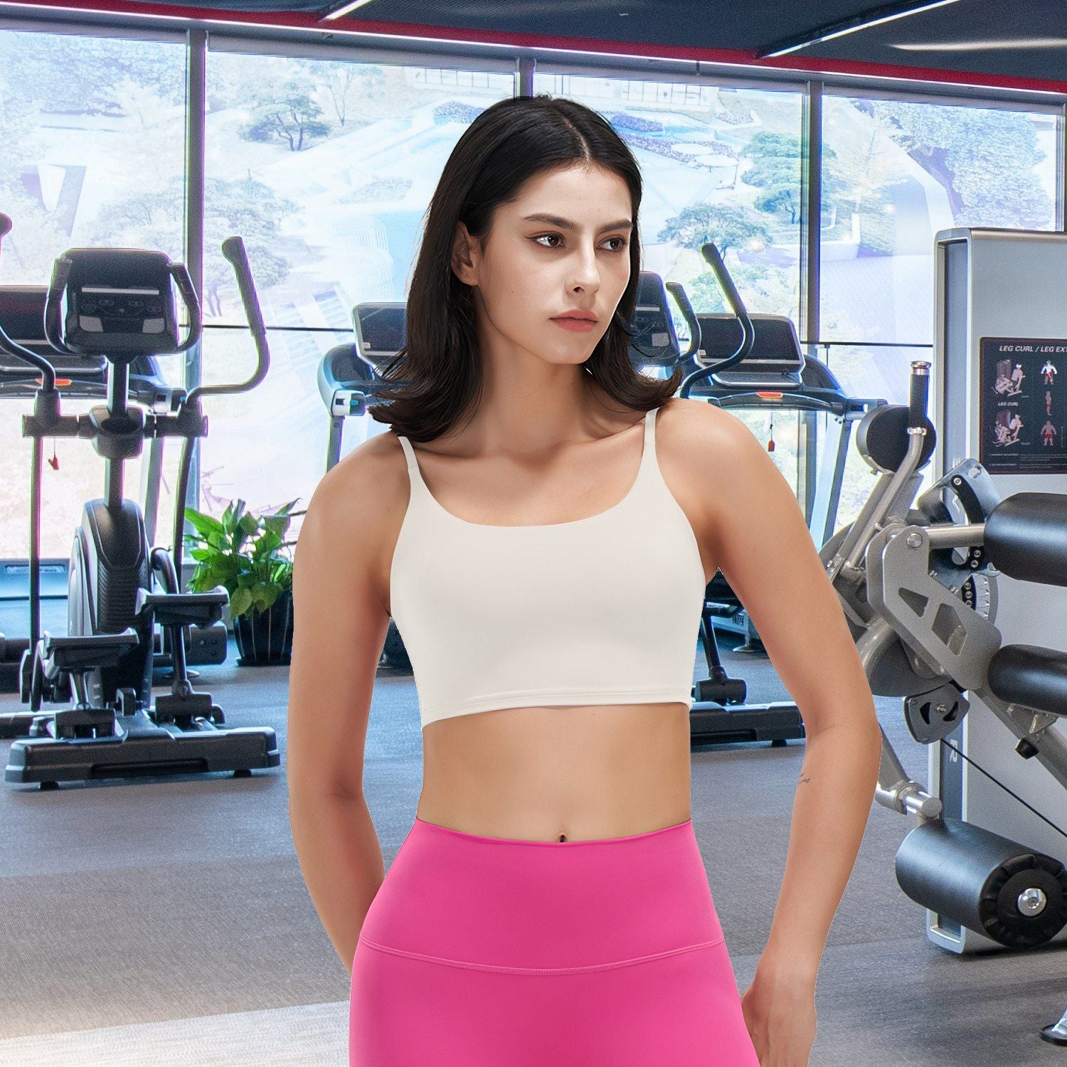 1Pc/3Pcs Women Strap Sport Bras Padded Strappy Crop Square Neck Low Impact Bras Sexy Fitness Tank Tops