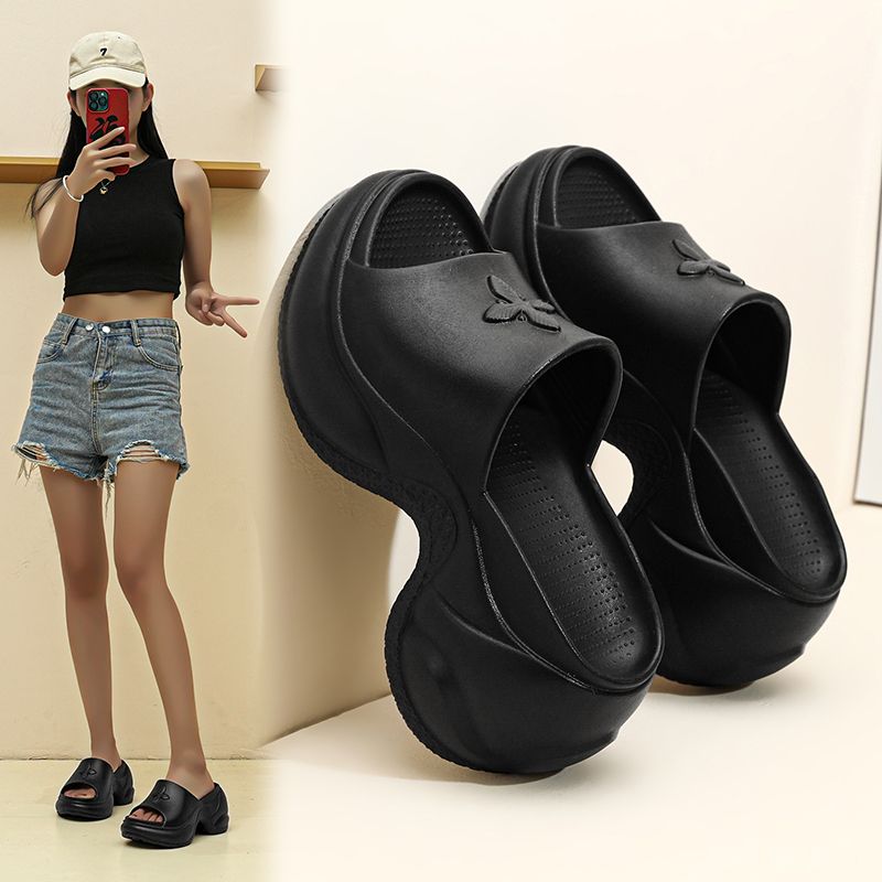 Summer new comfortable flat platform women's slippers platform platform sandals outdoor flip-flops