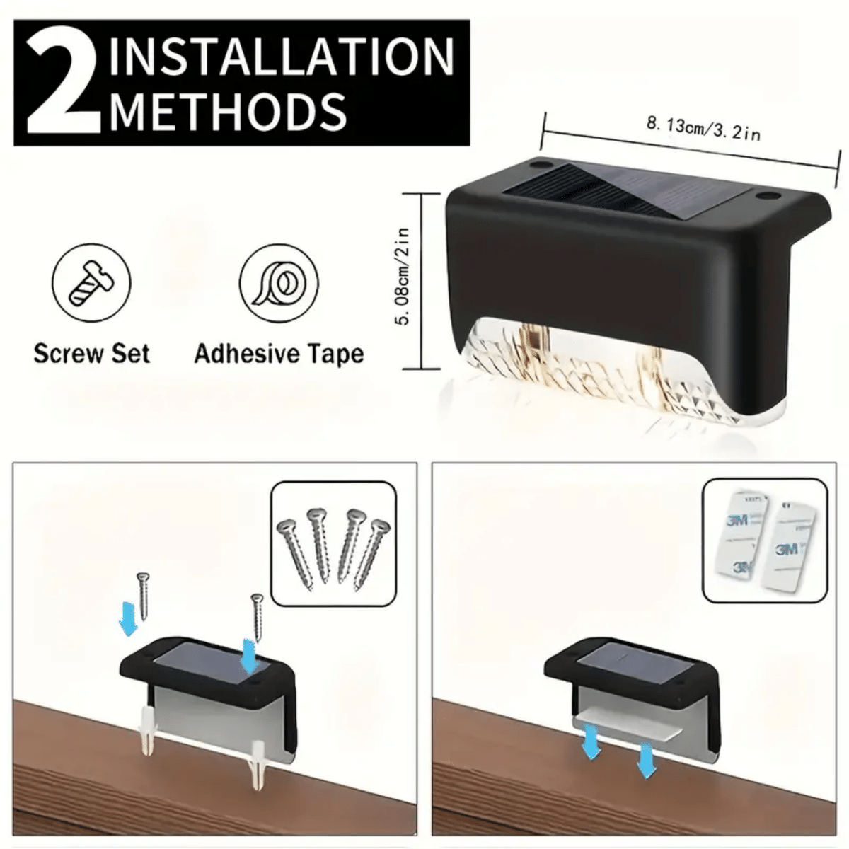 Solar Deck Lights Outdoor 16 Pack, Solar Step Lights Waterproof Led Solar lights for Outdoor Stairs, Step , Fence, Yard, Patio, and Pathway(Warm White)