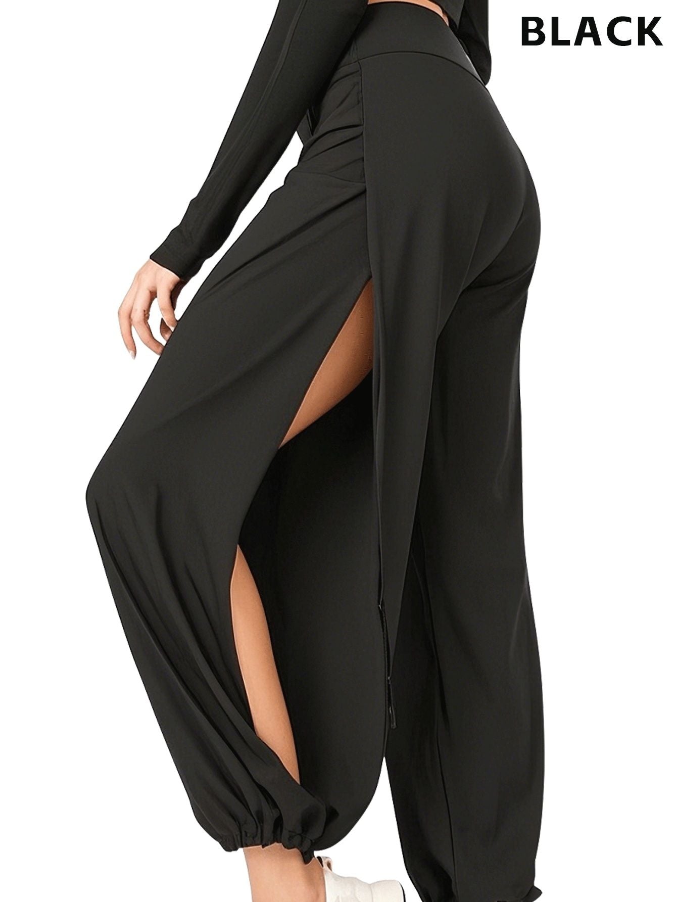 High Slit Boho Harem Yoga Pants for Women â€?Flowy, Trendy & Comfortable