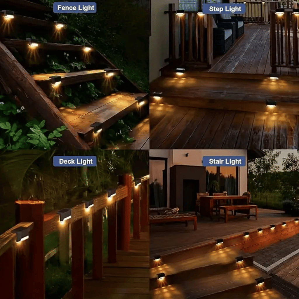 Solar Deck Lights Outdoor 16 Pack, Solar Step Lights Waterproof Led Solar lights for Outdoor Stairs, Step , Fence, Yard, Patio, and Pathway(Warm White)