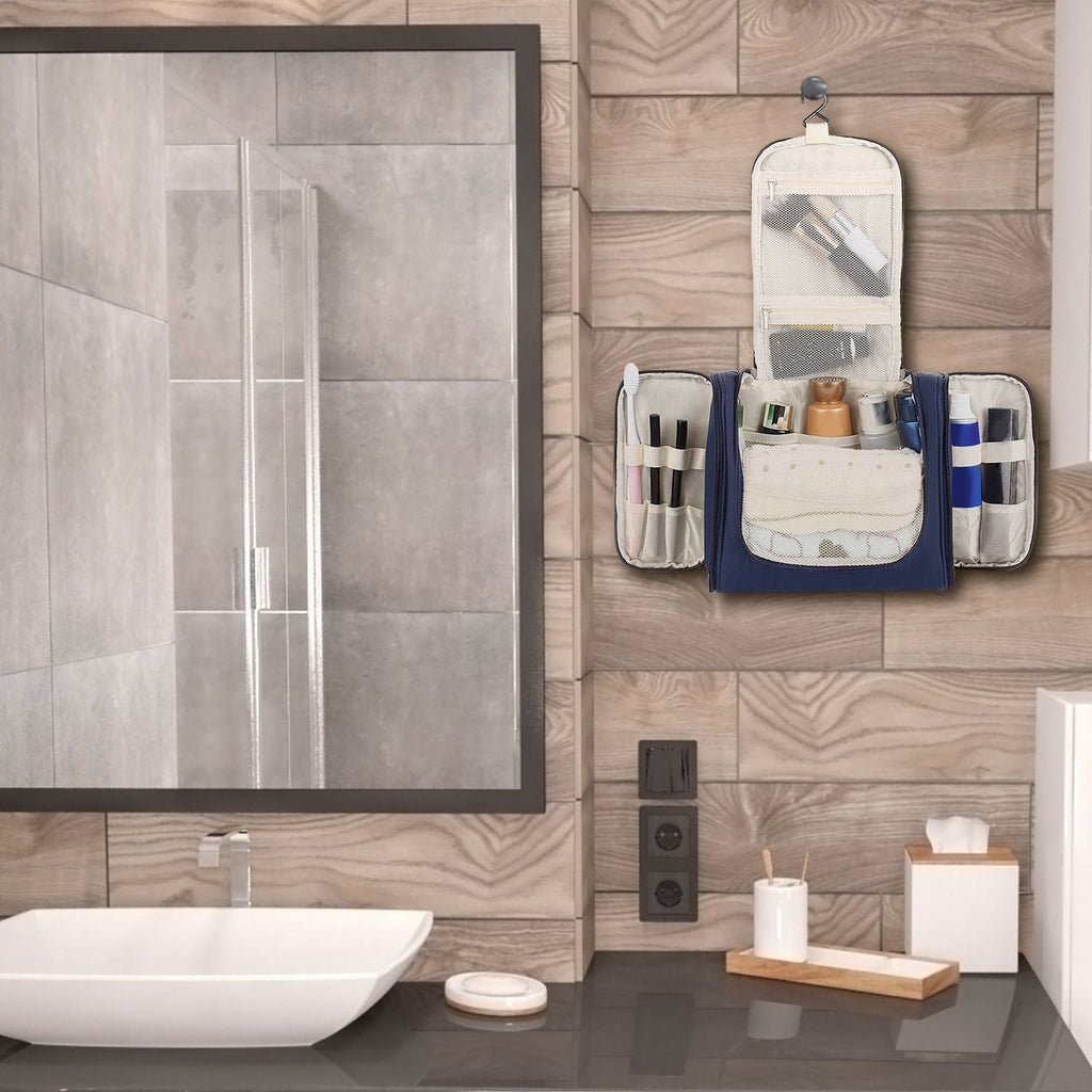 Travel Makeup Bags Portable Cosmetics Organizer Bag w/Hang Hook Handstrap Waterproof Toiletry Wash Bag for Women