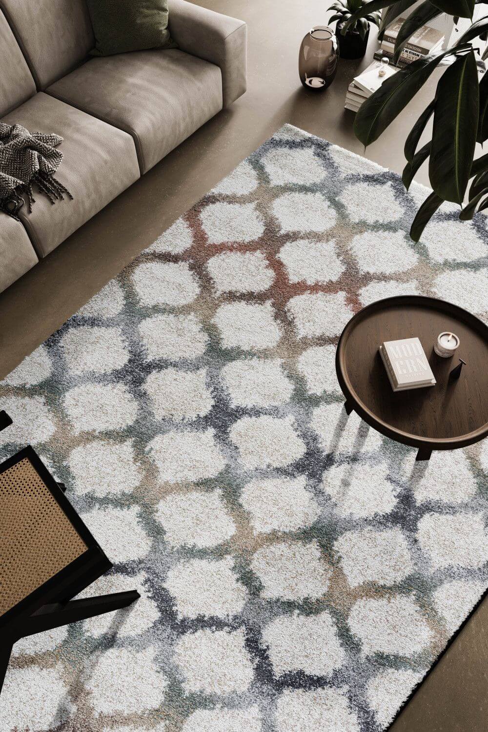 Granada Rayann Ivory, Rust, Beige, Gold, Green, Gray and Charcoal Polypropylene Area Rug