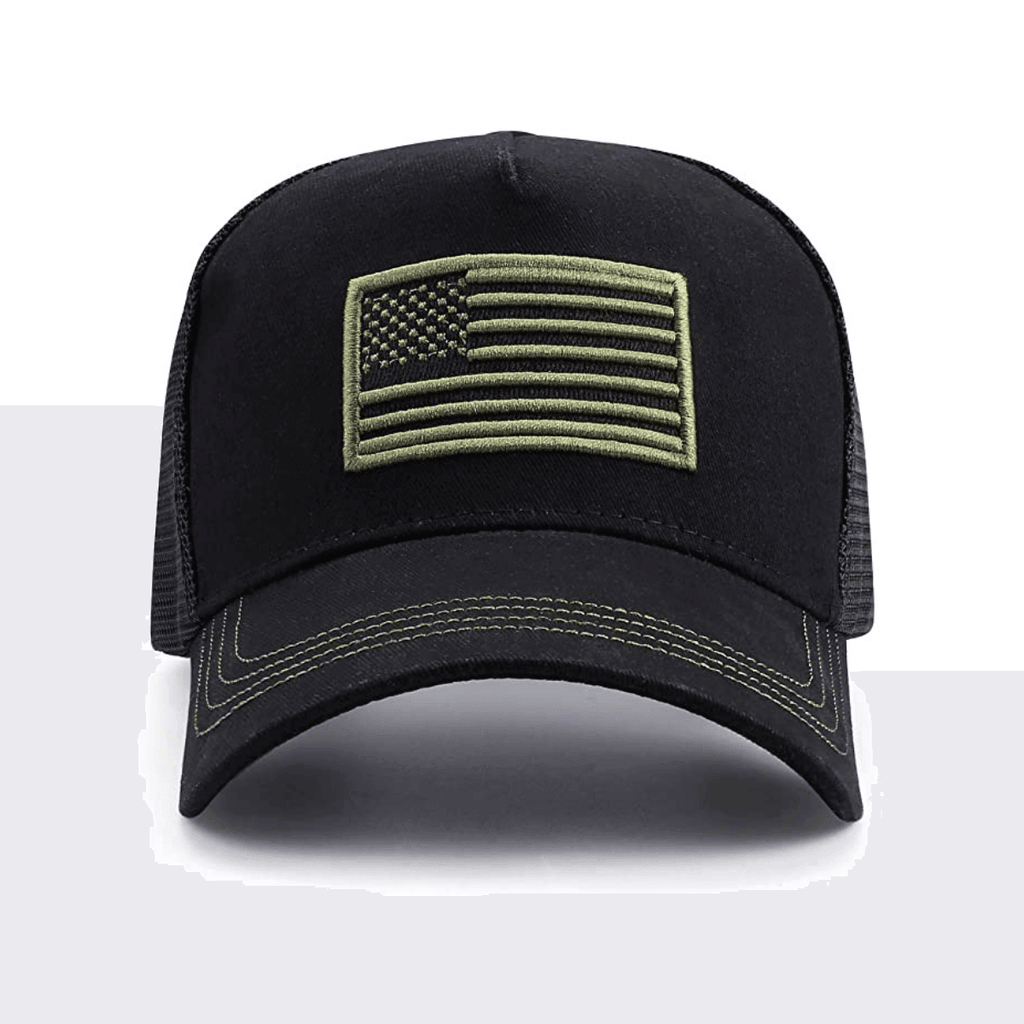 American Flag Trucker Hat with Adjustable Strap