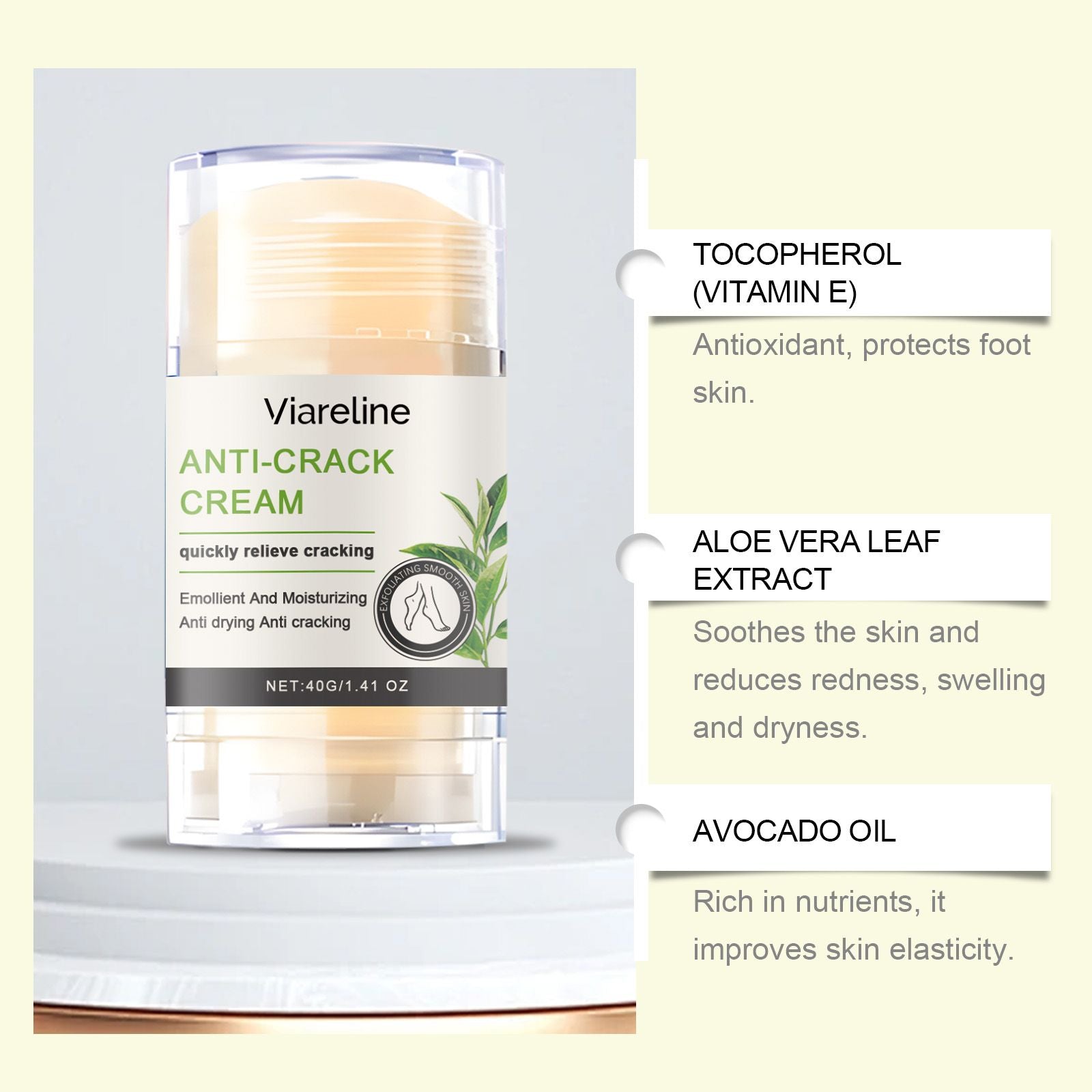 Viareline Foot Care Stick Soothes Dry, Hydrates And Moisturizes Foot Skin Daily Care Stick