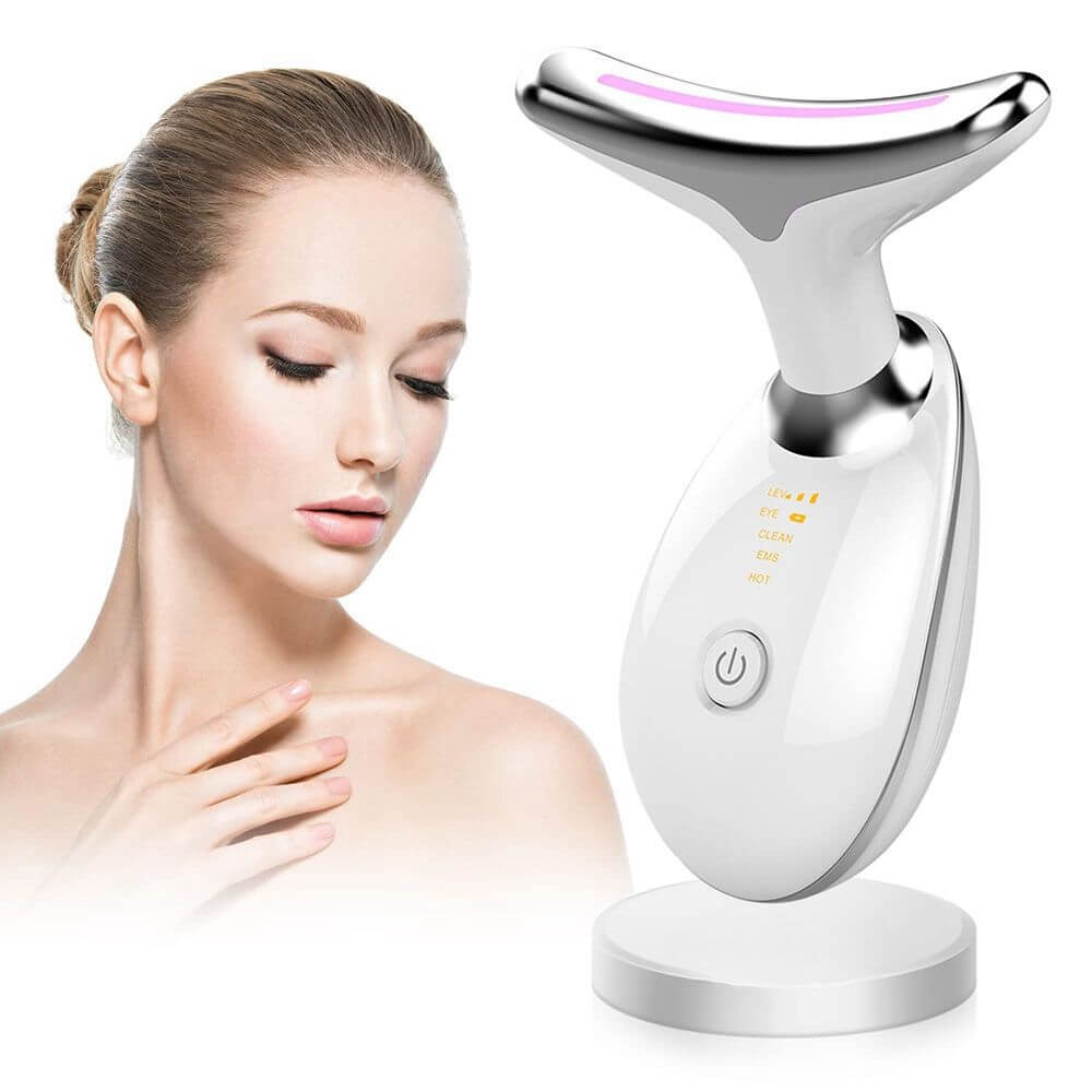 Face and Neck Massager 3 Colors EMS Beauty Device Lifting Tighten Facial Massagers Wrinkle Remover Reduce Double Chin Devices for Woman
