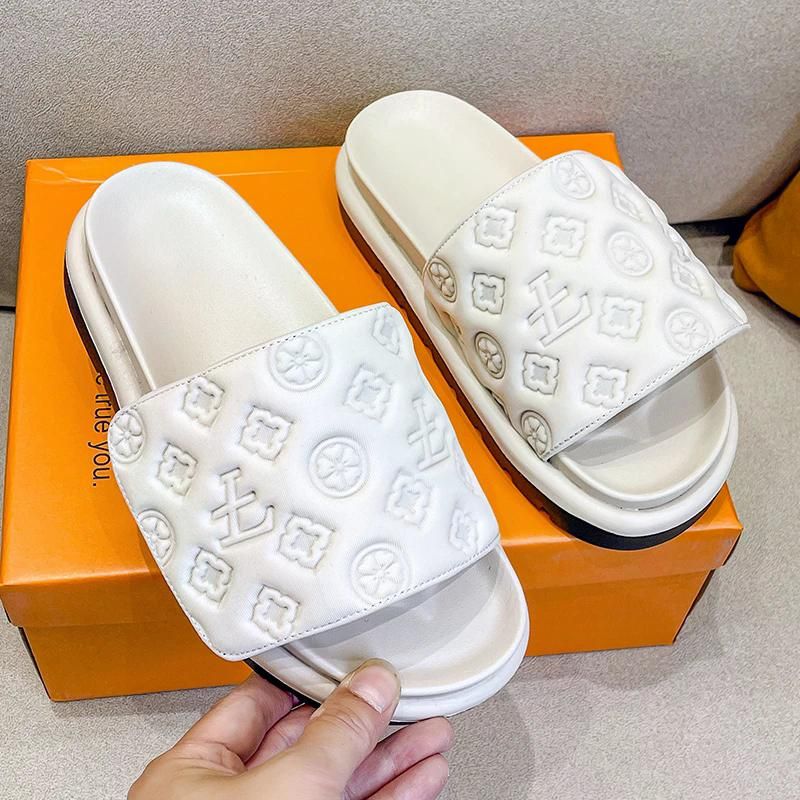 Magic Tape Flat Slippers Women Summer Luxury Shoes Brand Platform Sandals Ladies Height Increase Flats Slides Women Slippers