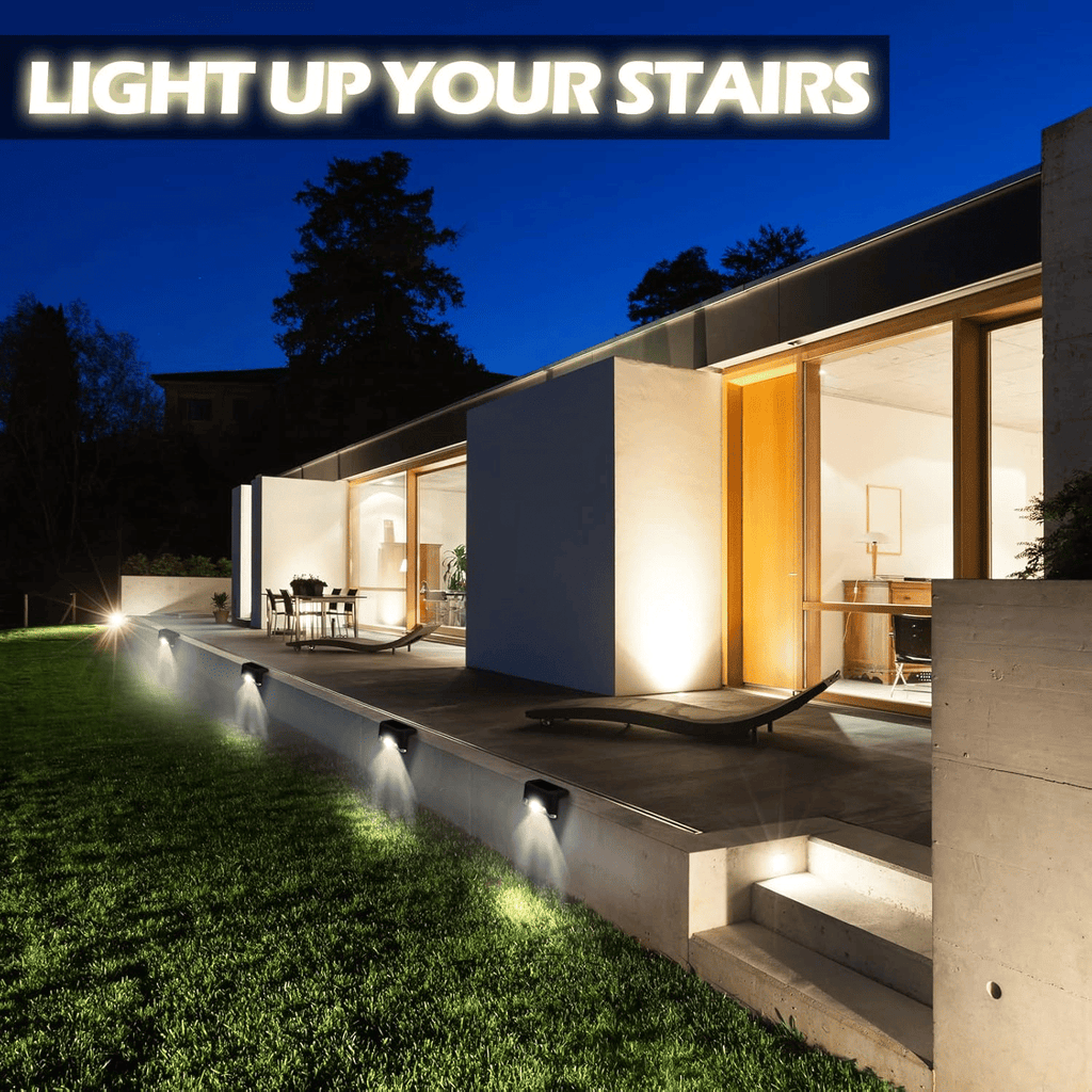 32PCS Solar Deck Lights Outdoor, Solar Step Lights Waterproof Led Solar lights for Outdoor Stairs, Step , Fence, Yard, Patio, and Pathway Family's Gifts (Warm White)