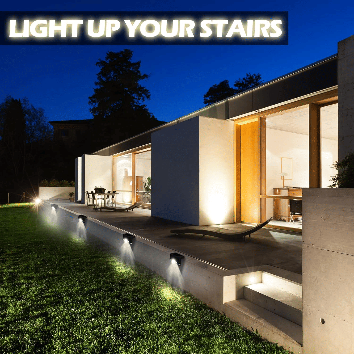 32PCS Solar Deck Lights Outdoor, Solar Step Lights Waterproof Led Solar lights for Outdoor Stairs, Step , Fence, Yard, Patio, and Pathway Family's Gifts (Warm White)