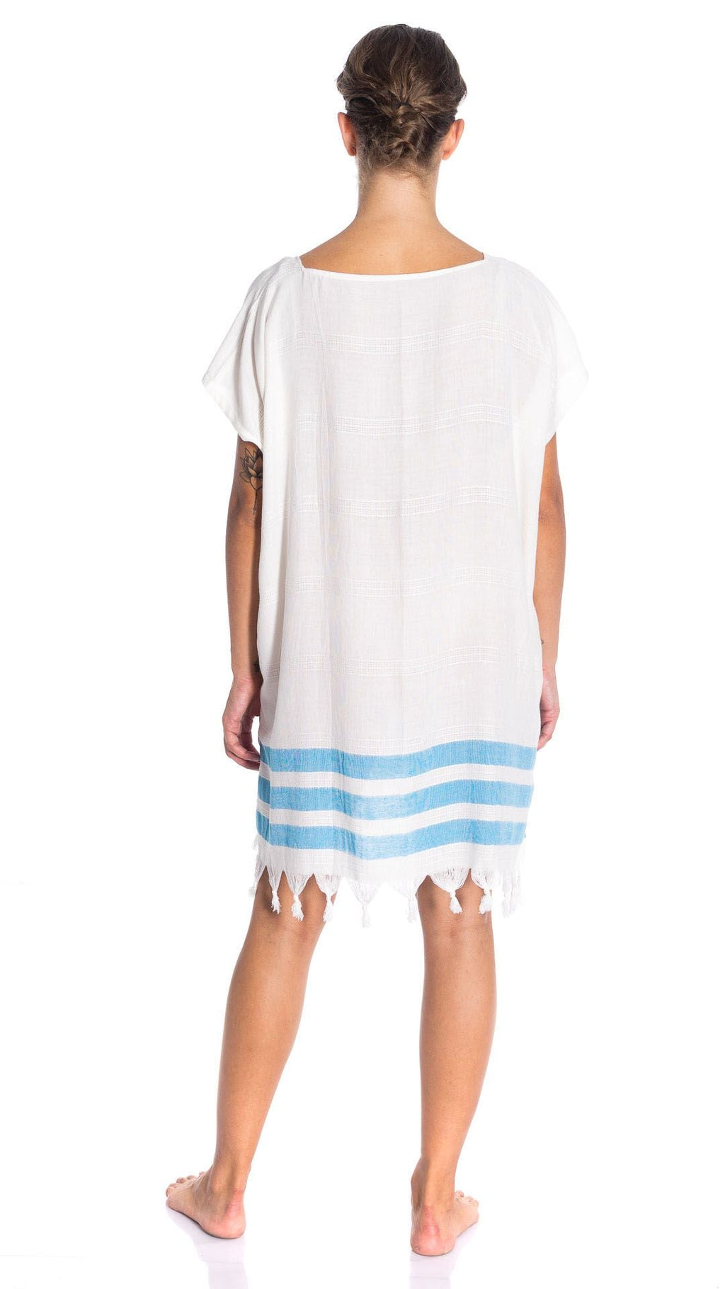 All Cotton Swimsuit Cover Ups for Women Short Sleeve Beach Dress