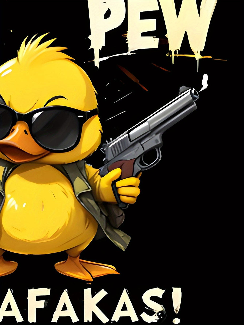 Fun Duck Pattern T-shirt - Breathable And Moisture Absorbing Polyester Fiber, Casual Round Neck Short Sleeve, Men's Summer Fashion Top