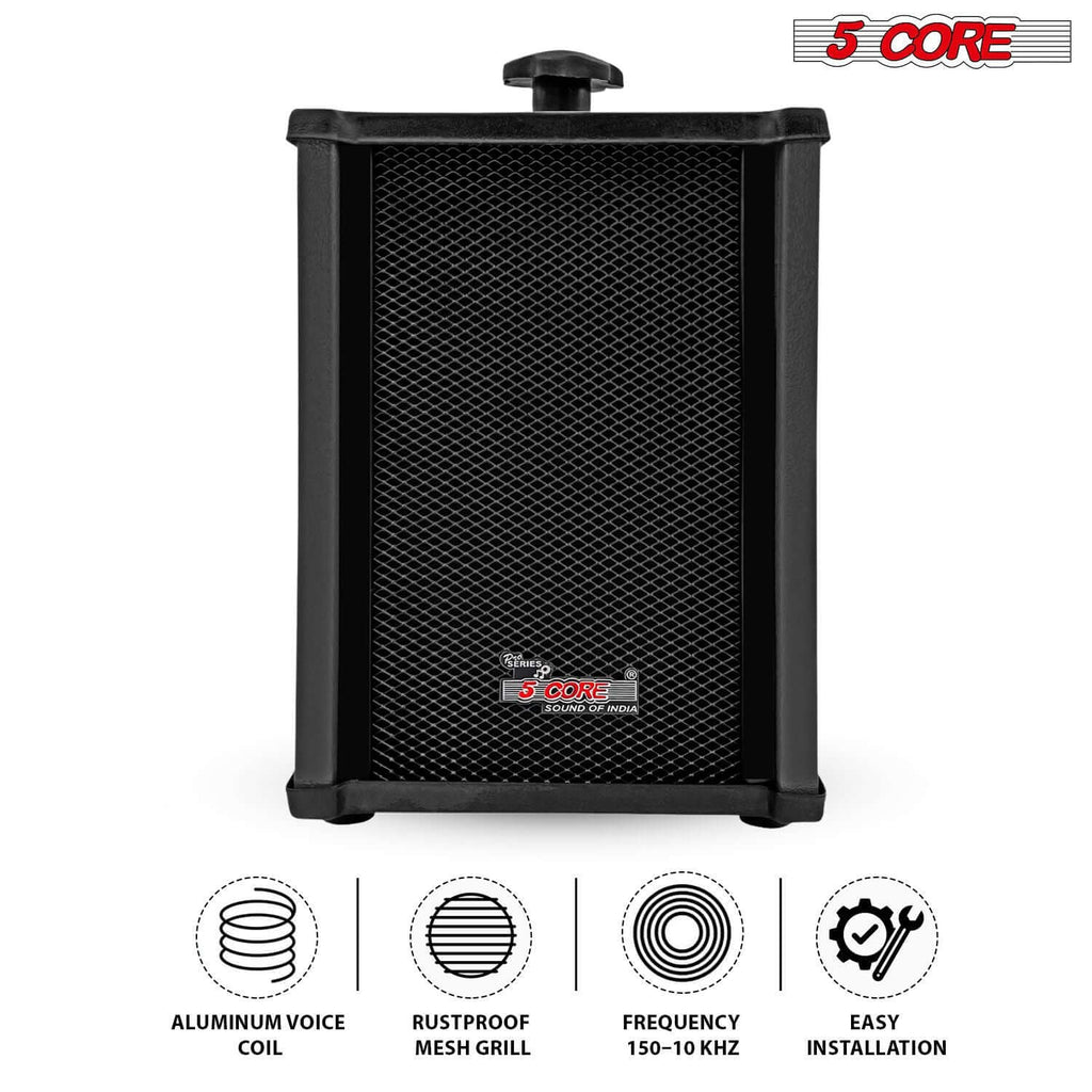 5 CORE Outdoor Speakers Pair Stereo in Wall Speaker 100W Peak Passive Mount Wired Waterproof Patio House Garage Indoor Exterior Audio System Bocinas para Casa - 10T G 2PCS