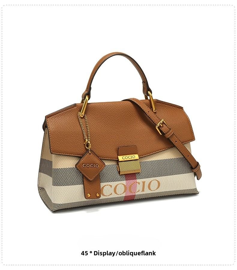 New advanced texture plaid handbag live hot models of fashion women's bags simple versatile new tide