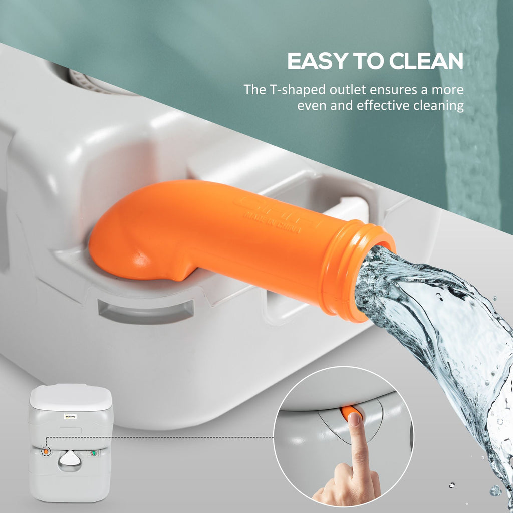 5.8 Gallon Portable Toilet with Level Indicator Anti-Leak Pump for Camping Boating Hiking Travel RV Durable Design