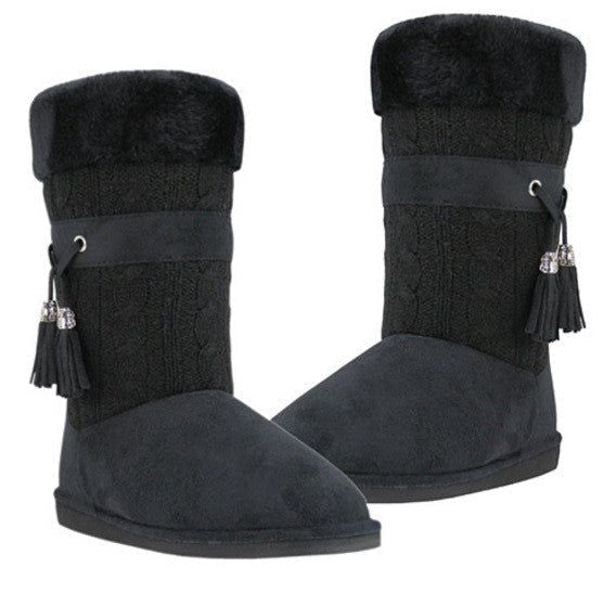 Toasty Toes Plush Knit Faux Fur Boots