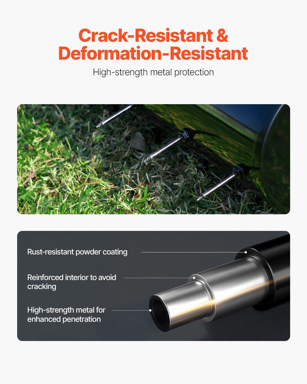 VEVOR Rolling Lawn Aerator, 18-inch Heavy-Duty Manual Rolling Aerator Lawn with Detachable Handle and 27 Iron Spikes, Rolling Lawn Aeration Tool for Garden Patio Yard Compacted Soils and Lawns, Black