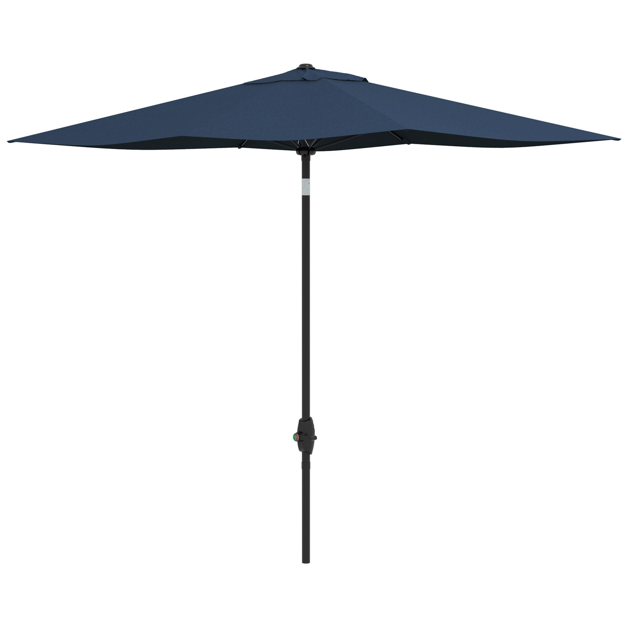 Outsunny 6.6x10ft Rectangular Umbrella: Blue Patio Shade with Crank & Tilt