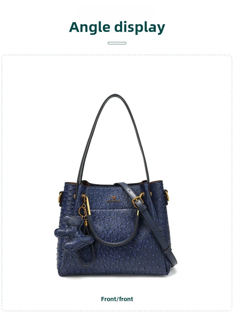 Light Luxury Hundred Shoulder Bag New Camel Bird Pattern Bucket Bag Senior Texture Handheld Casual Large Bag Temperament Women's Bags