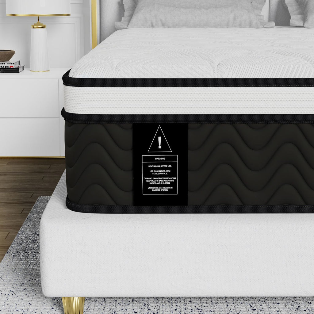 Queen Mattress, 12-Inch Hybrid in A Box | Medium Firm, Cooling Comfort & Motion Isolation, Pocketed Springs, Edge Support | CertiPUR-US Certified, Back Pain Relief | 100-Night Trial