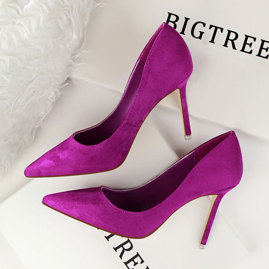 PumpsWomen's high heels; fashion simple high heels; pointed toe suede upper; sexy slim heels