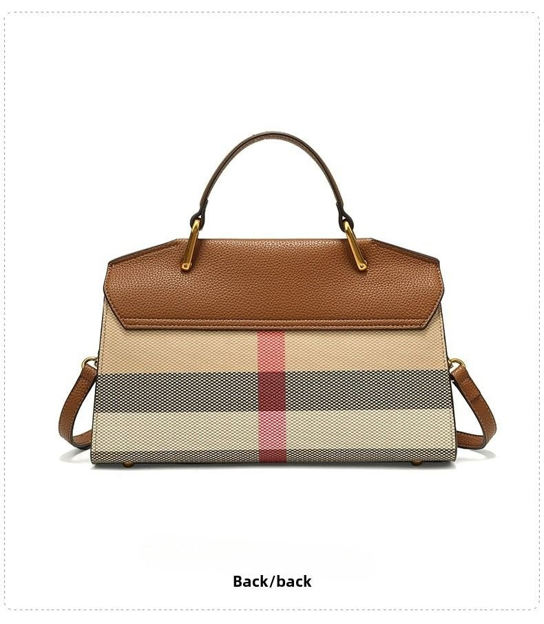 New advanced texture plaid handbag live hot models of fashion women's bags simple versatile new tide