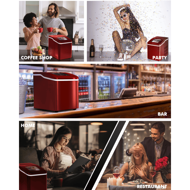 26lbs/24h Portable Countertop Ice Maker Machine with Scoop