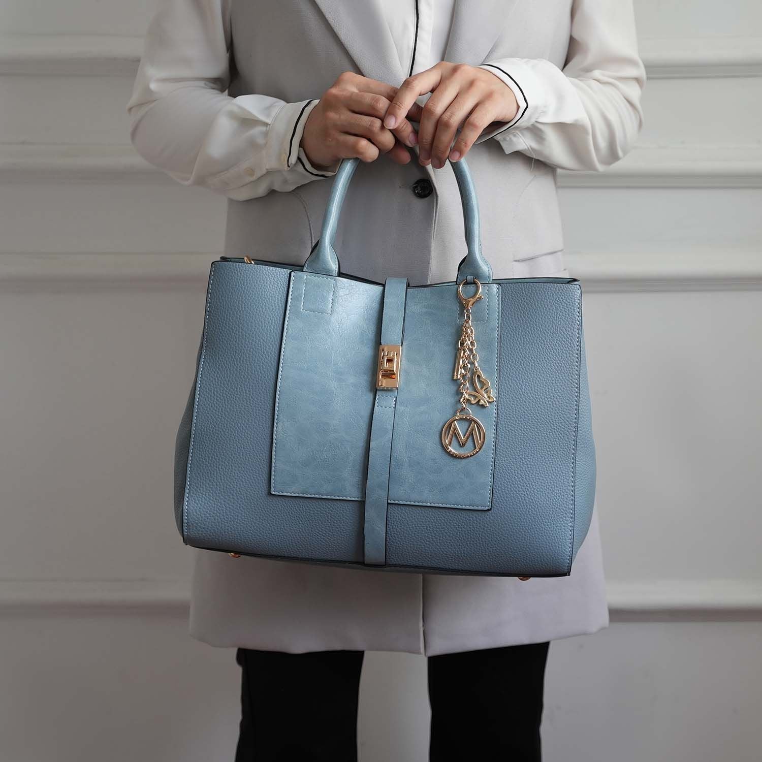 MKF Collection Yola Satchel Bag with Wallet Vegan Leather Women by Mia K