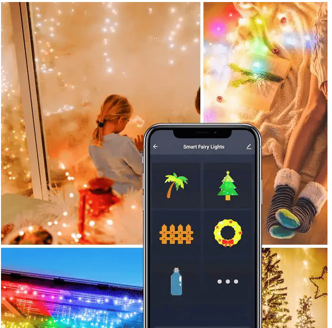 66-light 33ft. Outdoor USB or Battery Operated Integrated LED Fairy String Light-App Control Music Sync Twinkle Light