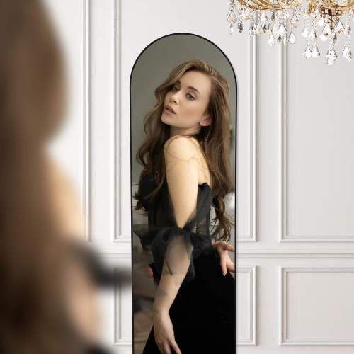 Floor Standing Mirror, Wall Mirror with Stand Aluminum Alloy Thin Frame,21''*64''