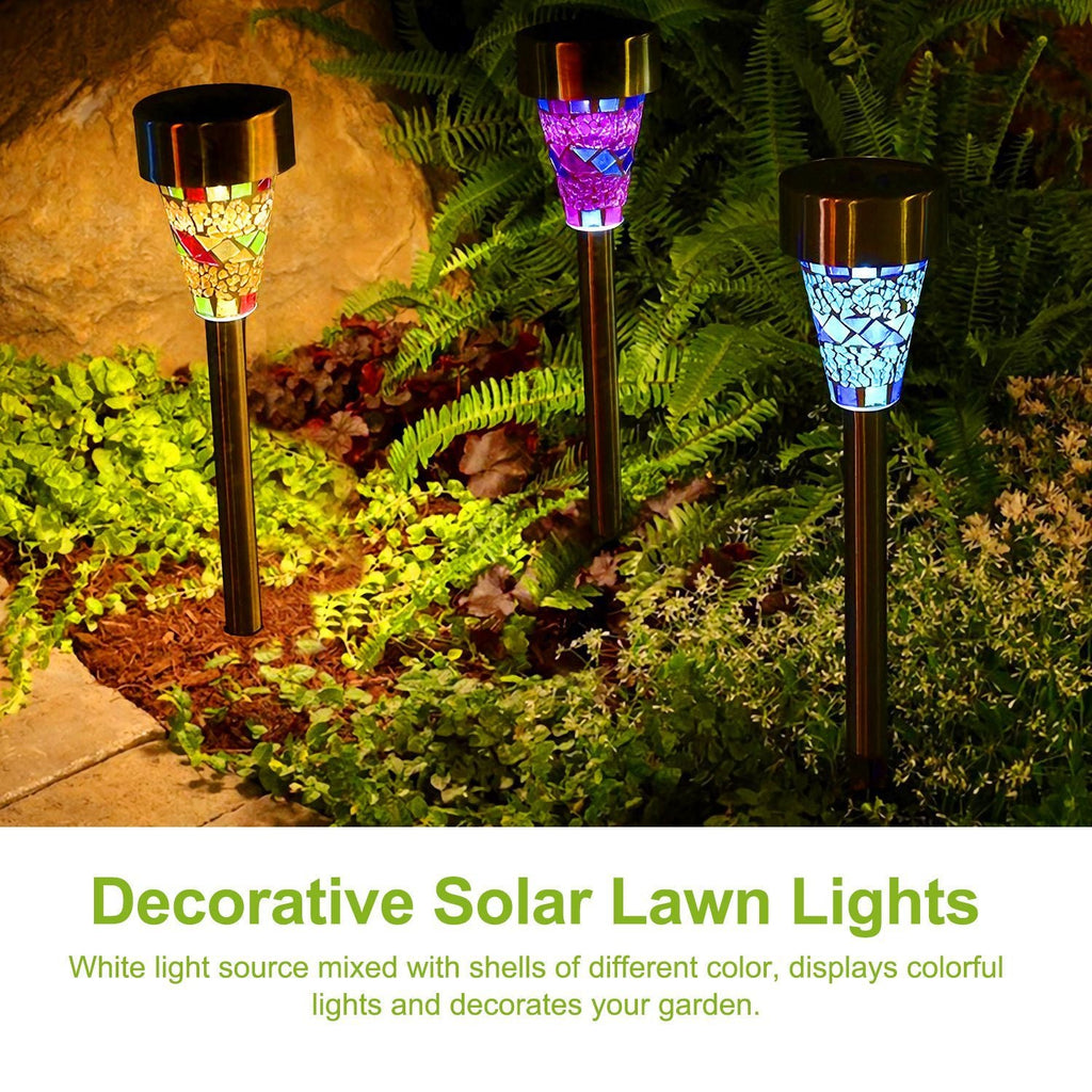 6Packs Solar Garden Lights Outdoor Solar Pathway Lights IP44 Water-resistant Landscape Lights 8Hrs Lawn Lamps for Yard Driveway Walkway