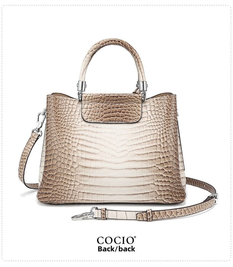 New Himalayan White Handbag Premium Texture Crocodile Cross Border Women's Bag Multi Compartment Women's Bag