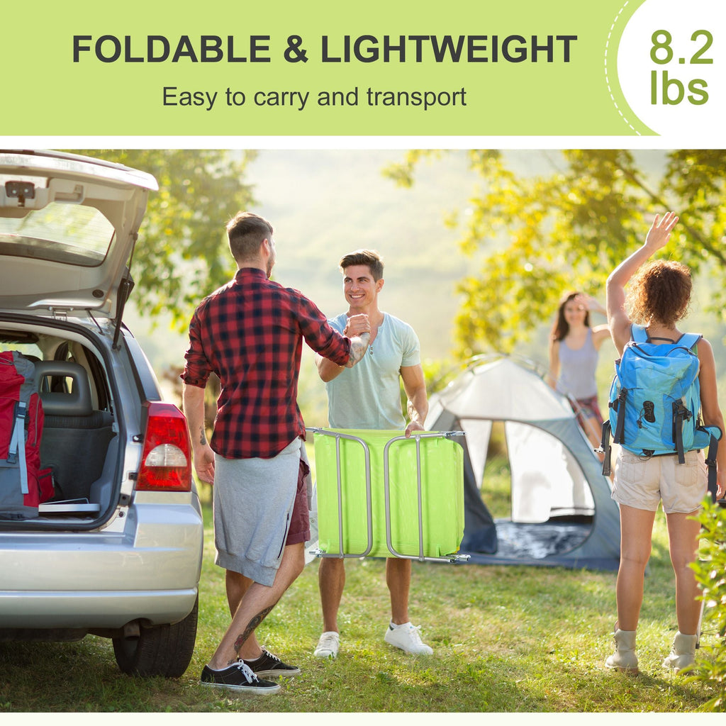 Outsunny Folding Chaise Lounge Chair, Green, Portable, 6-Level Adjustable Back, Pillow Included, Ideal for Patio, Garden, Beach