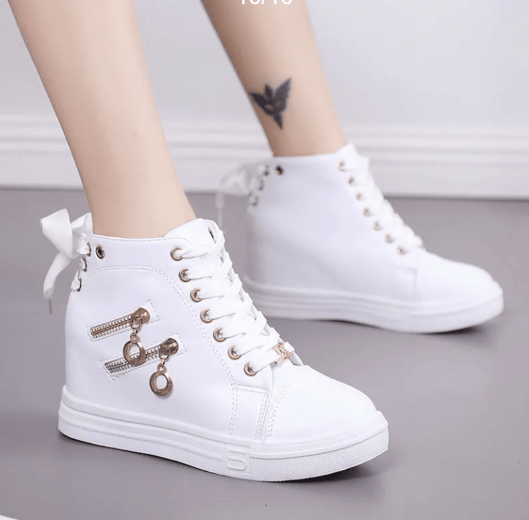 High top shoes women 2023 new fashion everything inside height-raising women's shoes campus style sports shoes casual small people show height