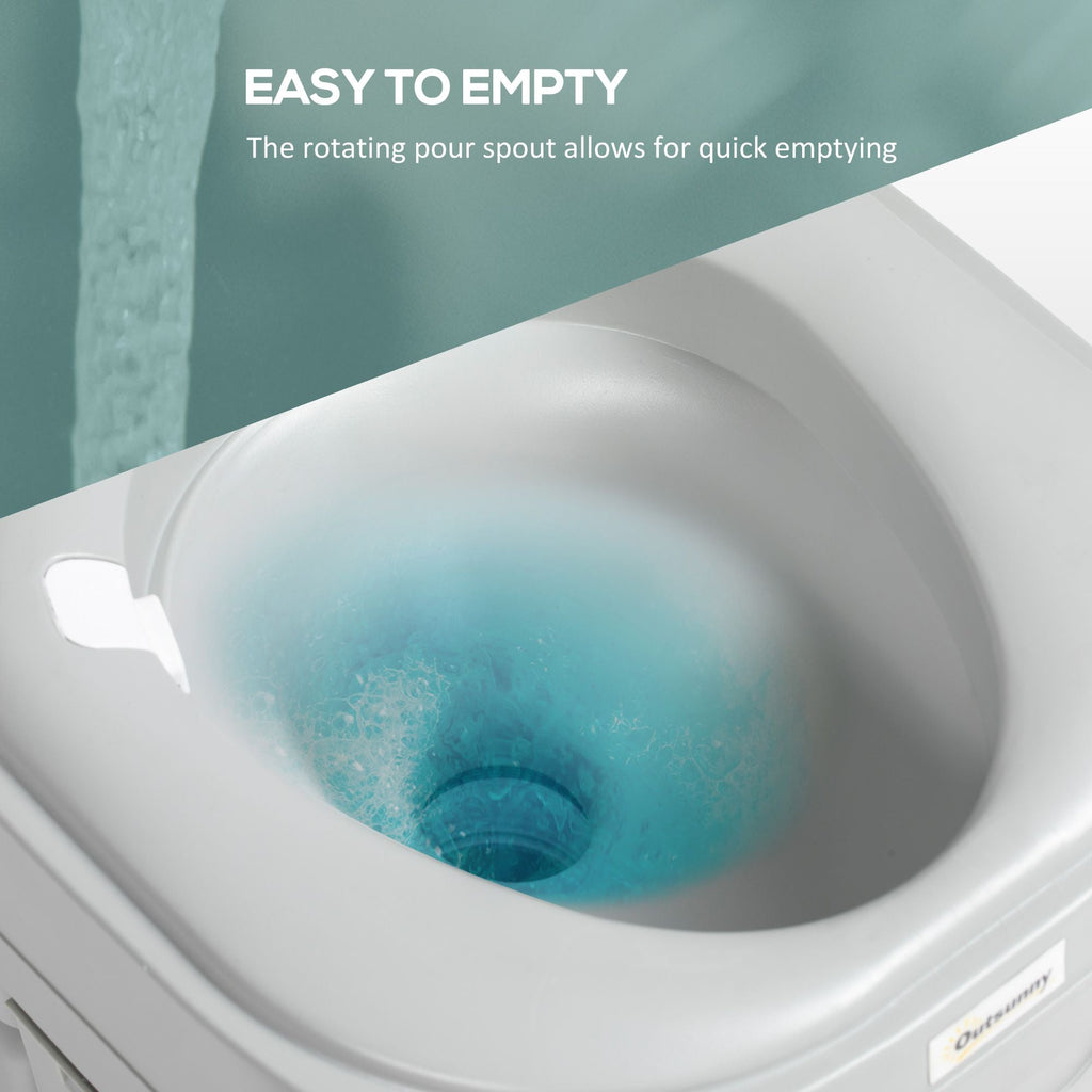 5.8 Gallon Portable Toilet with Level Indicator Anti-Leak Pump for Camping Boating Hiking Travel RV Durable Design