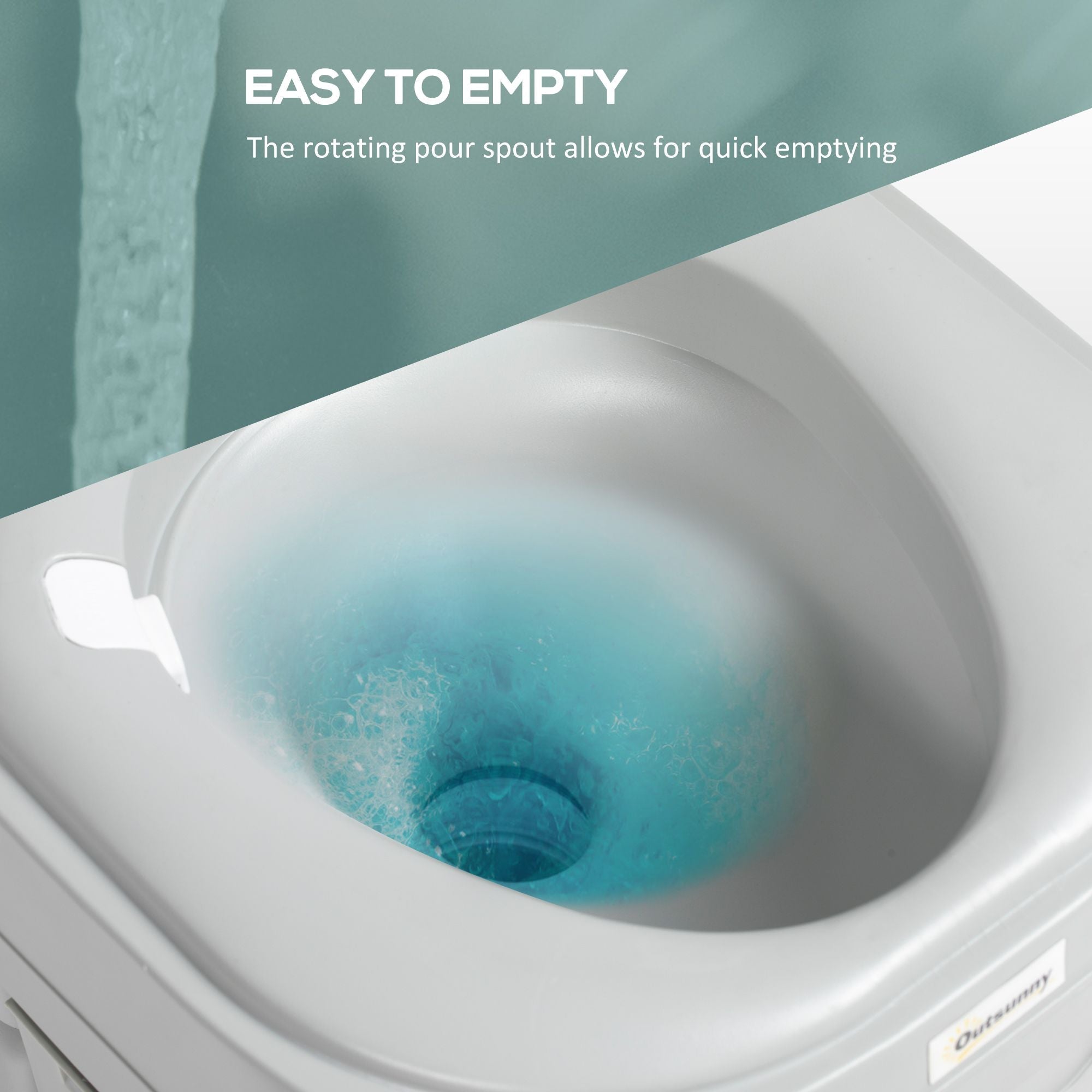 5.8 Gallon Portable Toilet with Level Indicator Anti-Leak Pump for Camping Boating Hiking Travel RV Durable Design