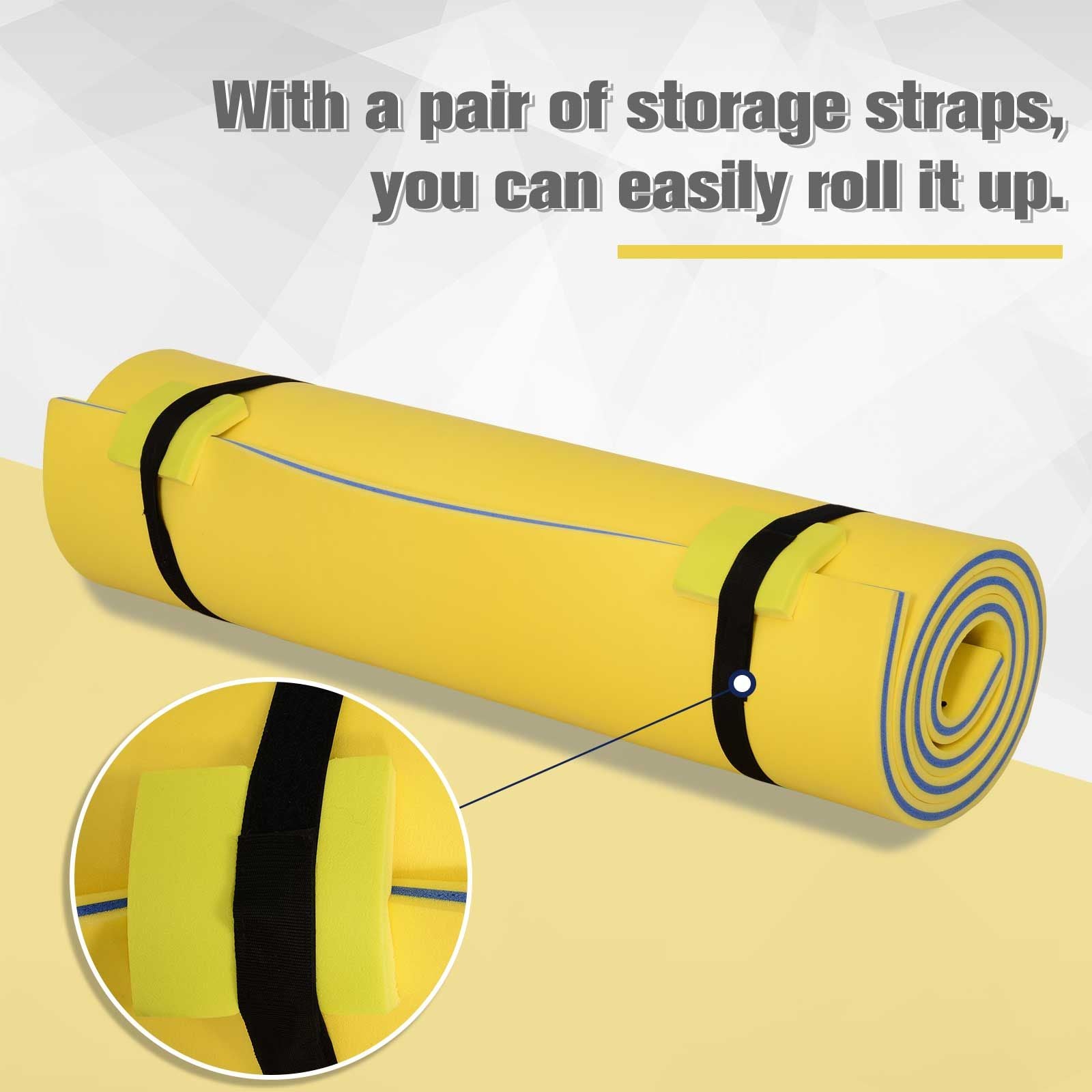 Floating Water Mat 10' x 5' 3-Layer Pool Float Foam Raft Thick for Swimming Lake Ocean Yellow